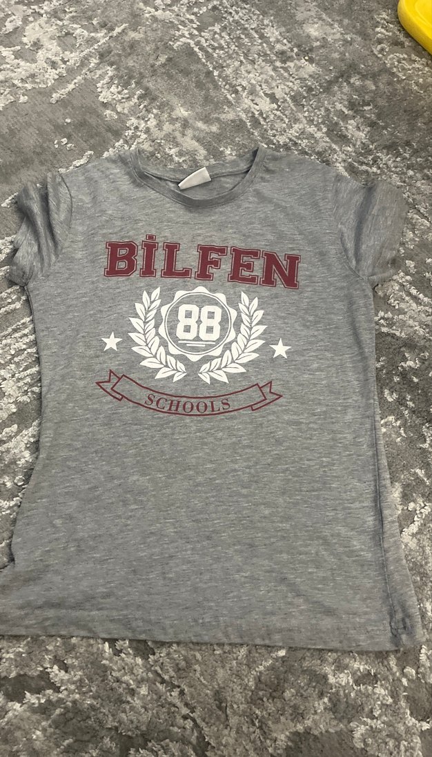 Bilfen okullarıKız Çocuk Gri Baskılı Kısa Kollu Tişört - Görsel 2