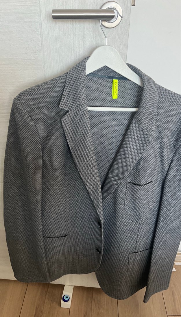 Gri Erkek Düz Desensiz Ceket - Görsel 2