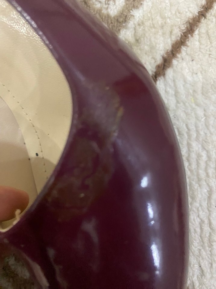 Bordo Parlak Kürklü Kadın Topuklu Ayakkabı - Görsel 4