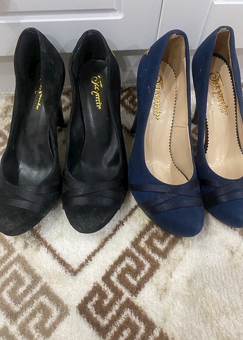 Mavi Kürklü Stiletto Topuklu Kadın Ayakkabı - Görsel 4