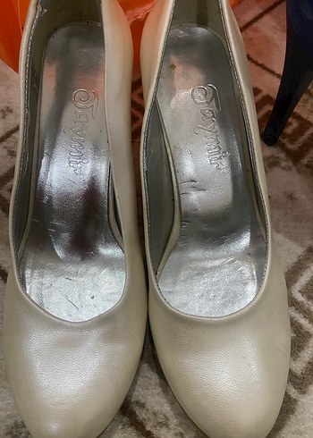 Bej Yılan Desenli Kemerli Dolgu Topuklu Kadın Ayakkabı - Görsel 3