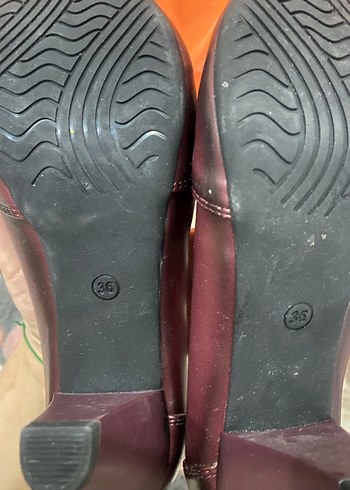 Bordo Rugan Tokalı Kadın Stiletto - Görsel 2