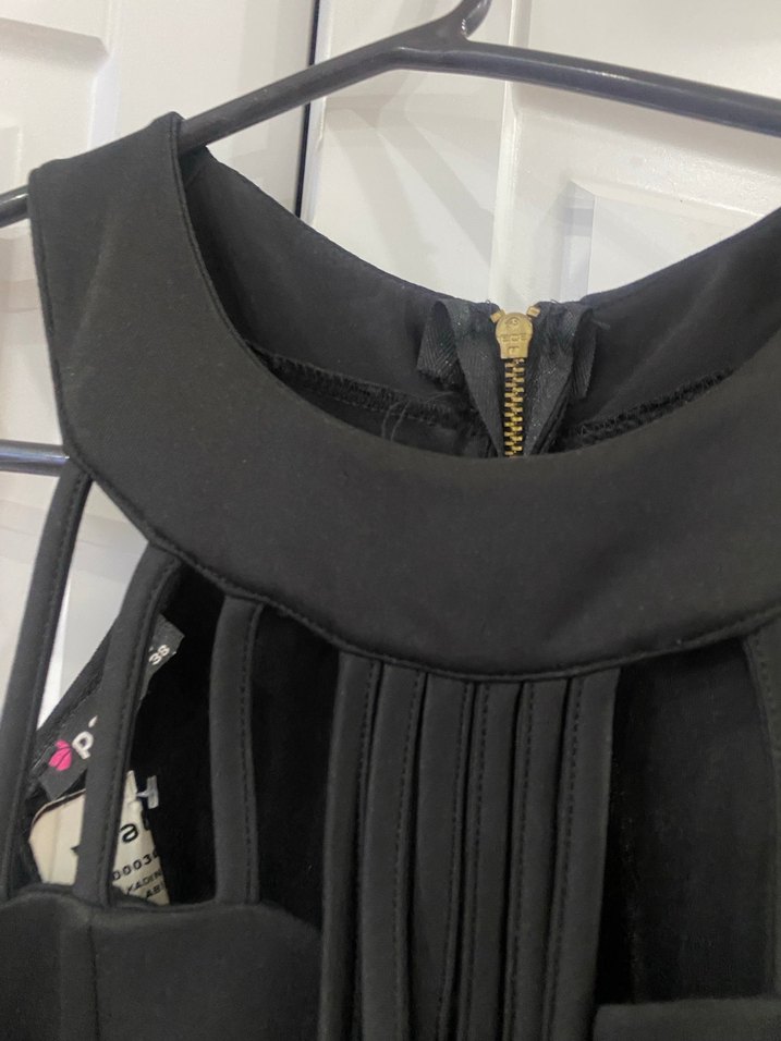 Siyah Yüksek Yakalı Uzun Kadın Abiye Elbise - Görsel 3