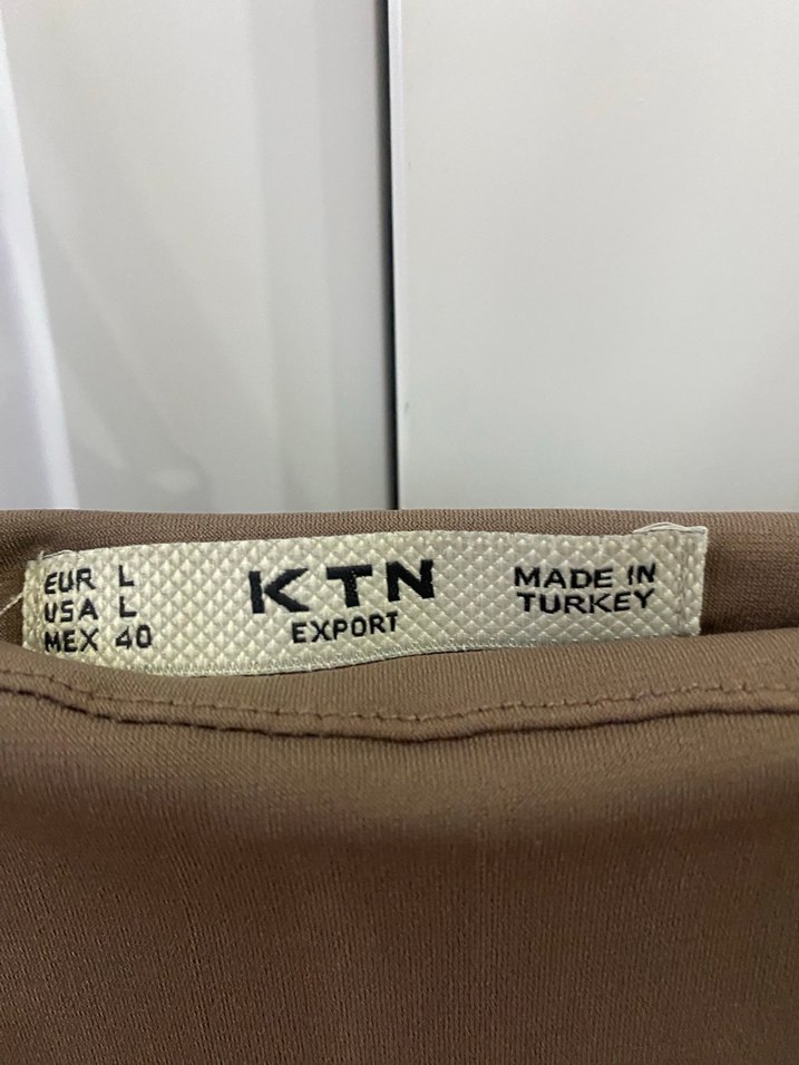 Gül kurusu Uzun İp Askılı Saten Elbise - Görsel 3