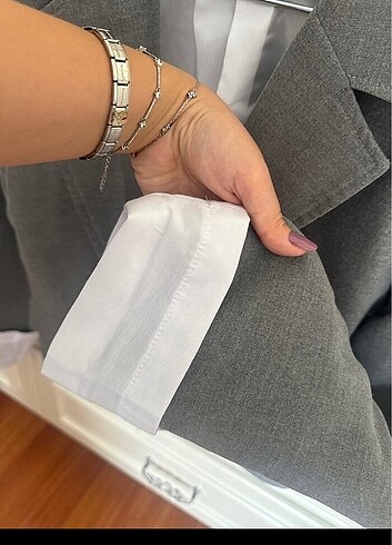 Trendyol & Milla Antrasit kolu manşet detaylı blazer ceket