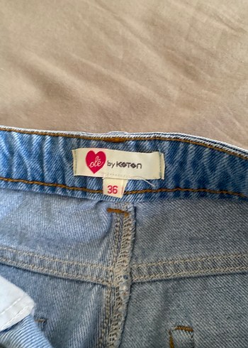 Kadın Mavi Mini Kot Şort - Görsel 3