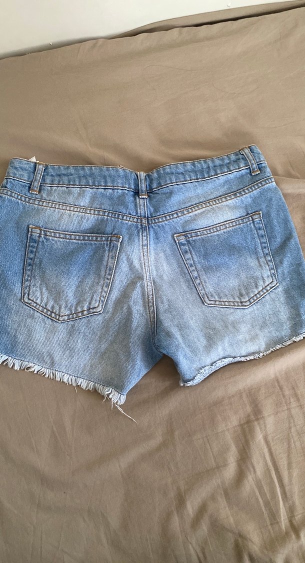 Kadın Mavi Mini Kot Şort - Görsel 2