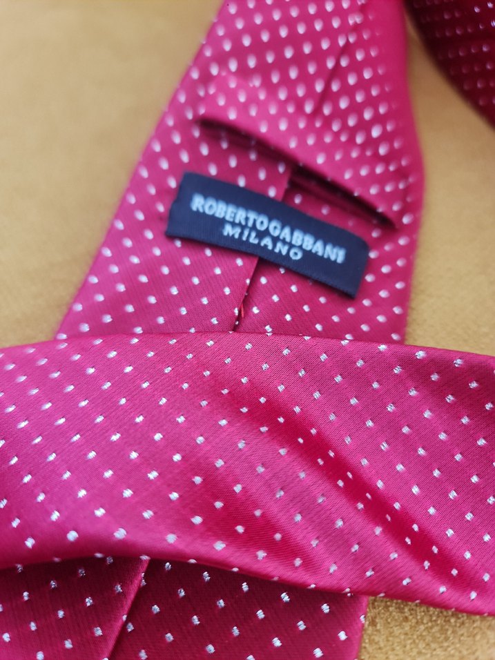 Kırmızı Puantiyeli İtalyan Erkek Kravat - Görsel 2