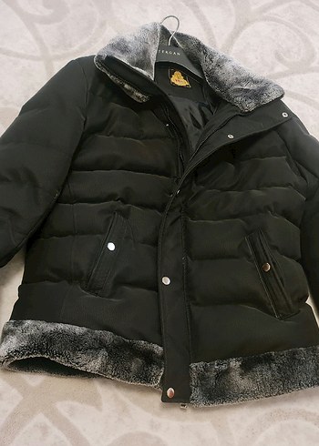 Siyah Kışlık Kürklü Mont L/XL İhraç ürünü - Görsel 3