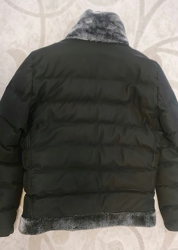 Siyah Kışlık Kürklü Mont L/XL İhraç ürünü - Görsel 2