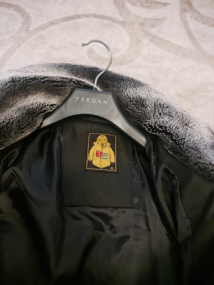 Siyah Kışlık Kürklü Mont L/XL İhraç ürünü - Görsel 4