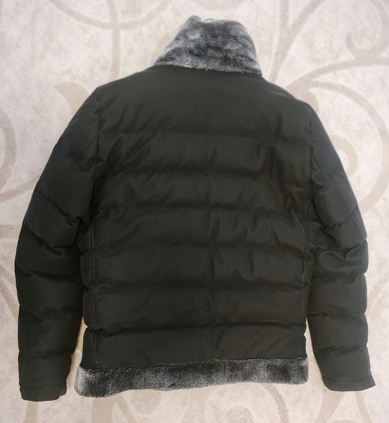 Siyah Kışlık Kürklü Mont L/XL İhraç ürünü - Görsel 2