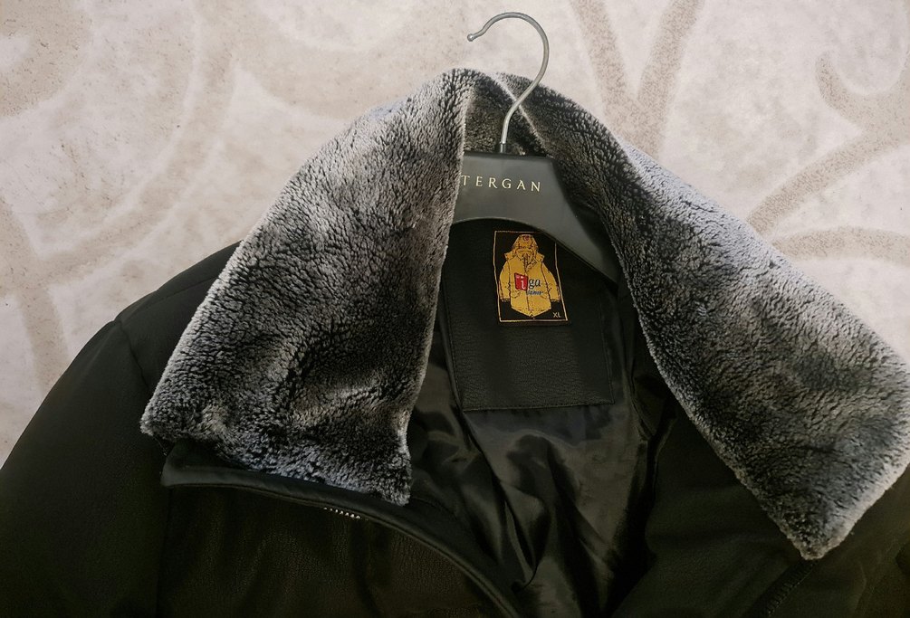 Siyah Kışlık Kürklü Mont L/XL İhraç ürünü - Görsel 5