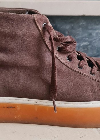 Erkek Kahverengi Süet Sneakers - Görsel 3