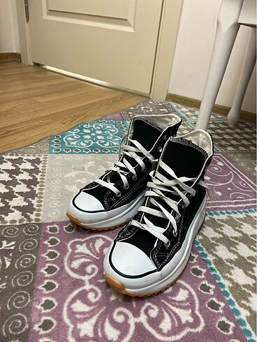 Converse run star hike unisex siyah platform sneaker 40 numara