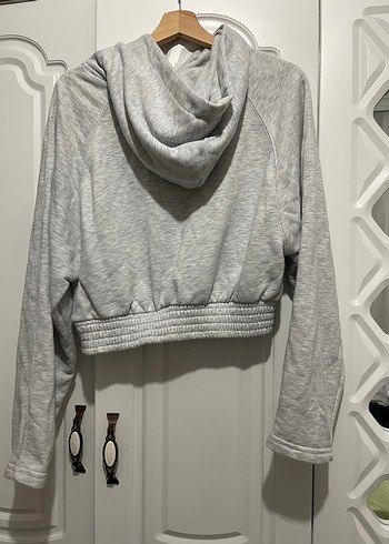 Diğer Gri Kapüşonlu Kadın Sweatshirt