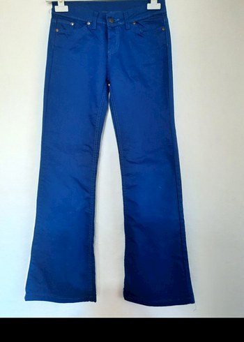 29 Beden Kadın Parlak Mavi Normal Boy Denim Jean