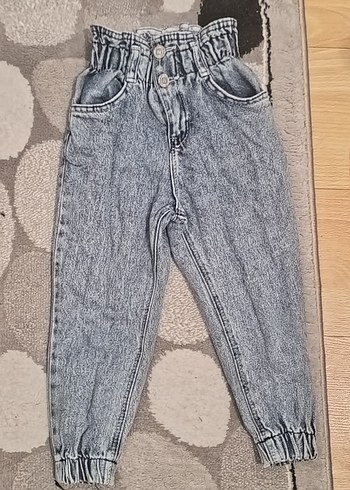 Gri Bol Kesim çocuk Kot Pantolon - Görsel 2
