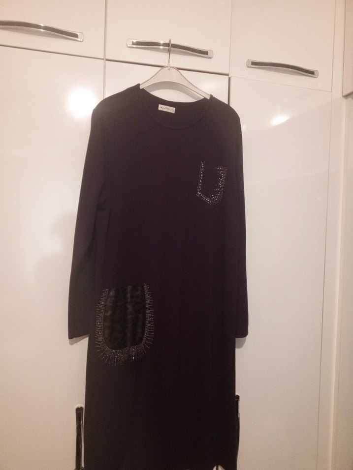 Pul Detaylı mor Uzun Tunik - Görsel 3