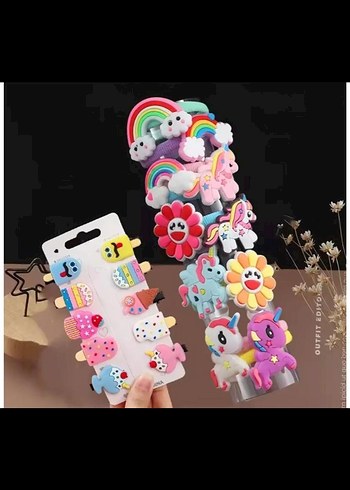 Bohem Tarzda Boncuklu Kahverengi Çocuk Toka Seti - Görsel 14