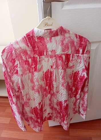 Saten Sateen pembe desenli gömlek yeni