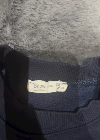 Kadın Mavi Sweatshirt, Uzun Kollu, Rahat Kesim - Görsel 2