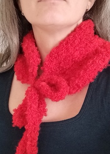 Kırmızı Örgü Kadın Yün Bere - Görsel 2