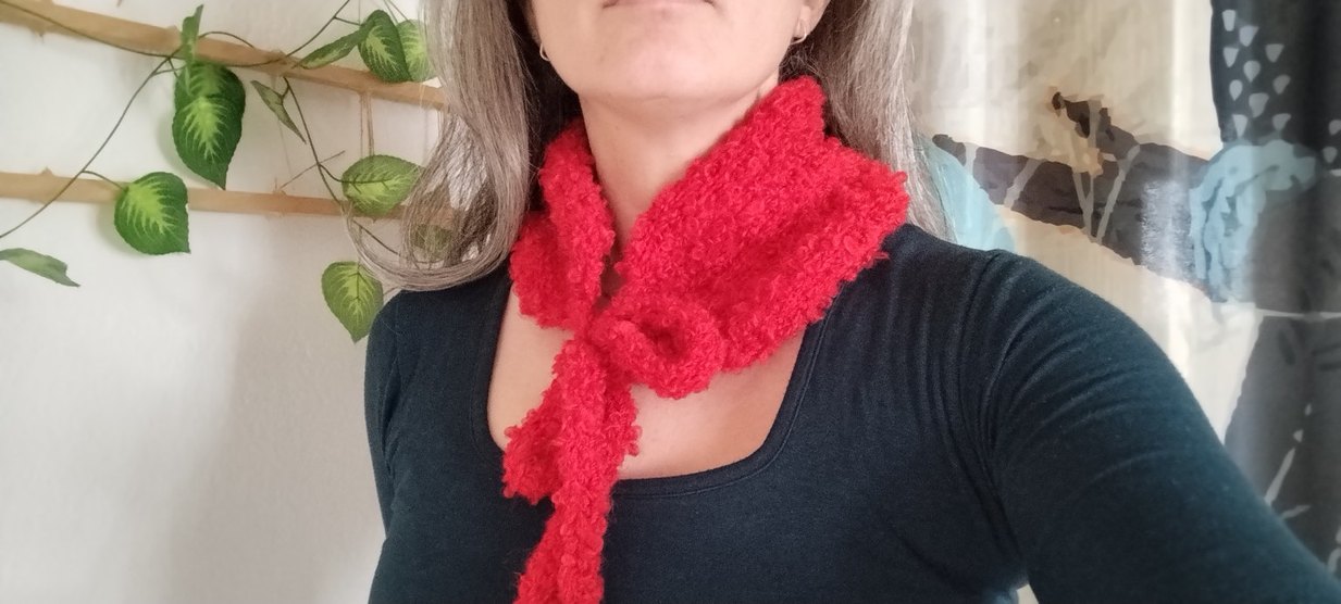 Kırmızı Örgü Kadın Yün Bere - Görsel 2