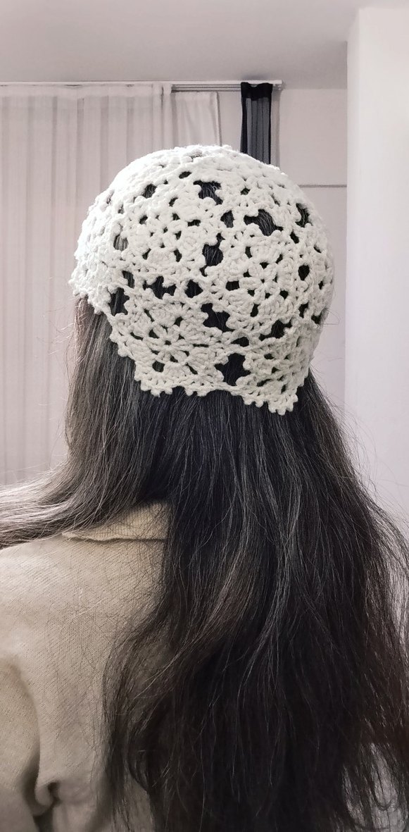 Dantel Örgü Bohem Saç Aksesuarı - Görsel 2