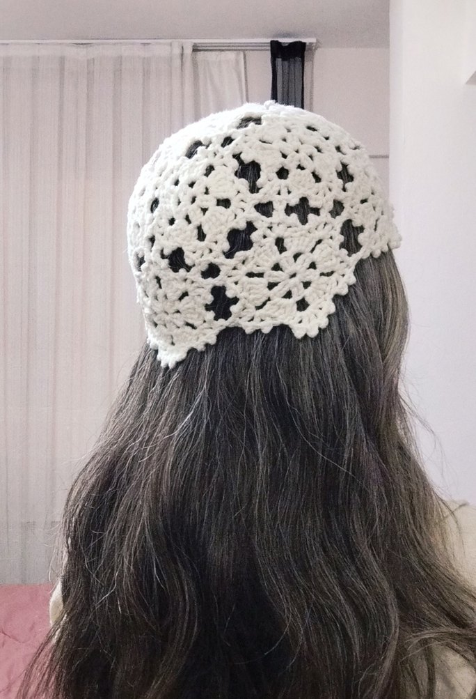 Dantel Örgü Bohem Saç Aksesuarı - Görsel 3