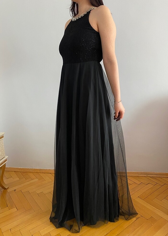 Siyah Tüllü Elbise - Görsel 2