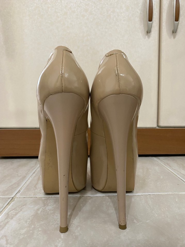 Bej Platform Topuklu Kadın Ayakkabı - Görsel 4