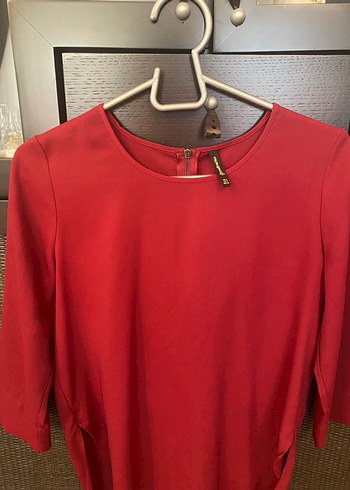 Kırmızı Salaş Uzun Kollu Kadın Bluz - Görsel 2