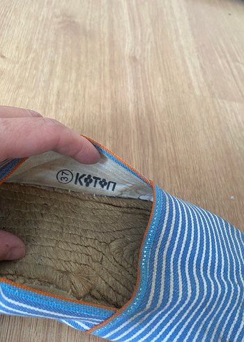 Koton Mavi Çizgili Kadın Dolgu Topuklu Espadril