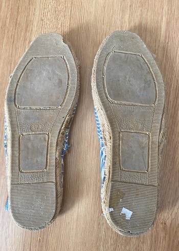37 Beden mavi Renk Mavi Çizgili Kadın Dolgu Topuklu Espadril
