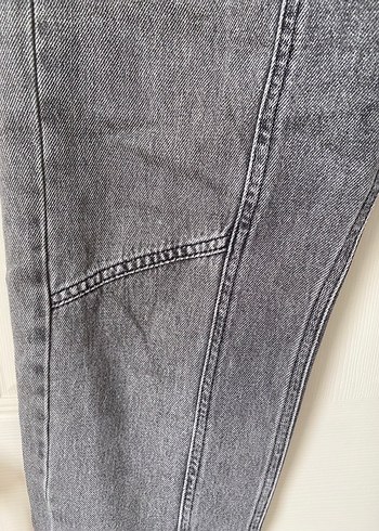 38 Beden gri Renk Düğmeli Gri Kadın Denim Pantolon