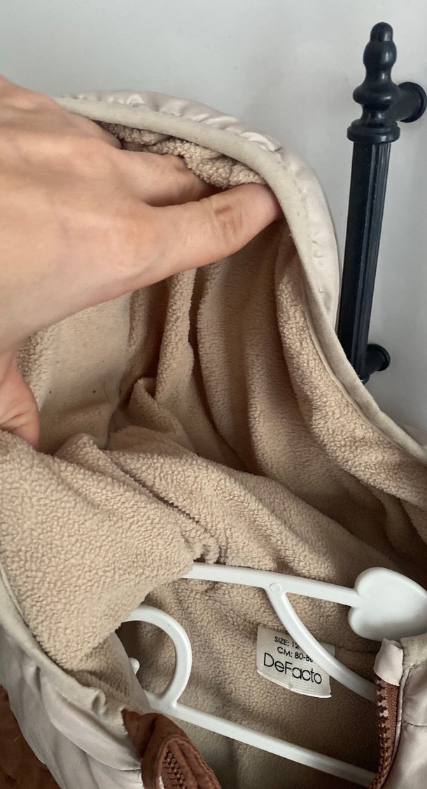 Kız Çocuk Kahverengi Fermuarlı Yelek - Görsel 4