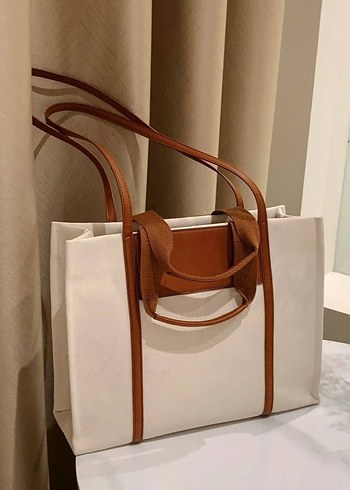 Bej Deri Minimalist Kadın Çanta