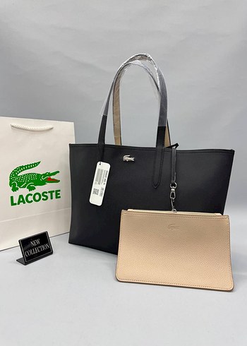 Lacoste Siyah Deri Fermuarlı Kadın Çanta