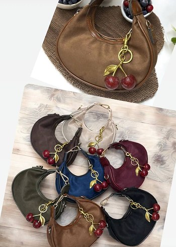 Bordo Kirazlı Zincir Detaylı Kadın Anahtarlık