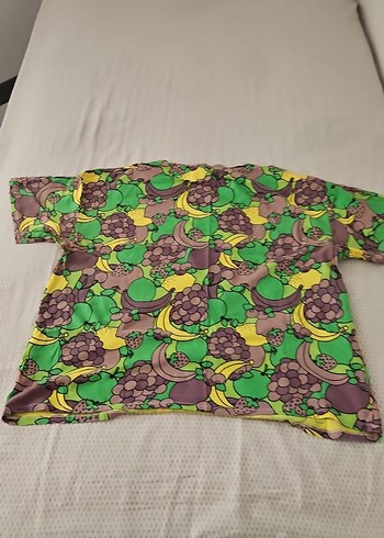 Bohem Renkli Desenli Kısa Kollu kadın T-shirt - Görsel 3