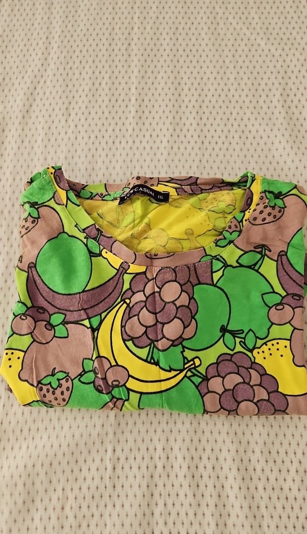 Bohem Renkli Desenli Kısa Kollu kadın T-shirt - Görsel 4