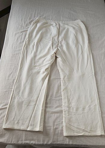 Kadın Beyaz Bol Kesim eşofman altı - Görsel 2