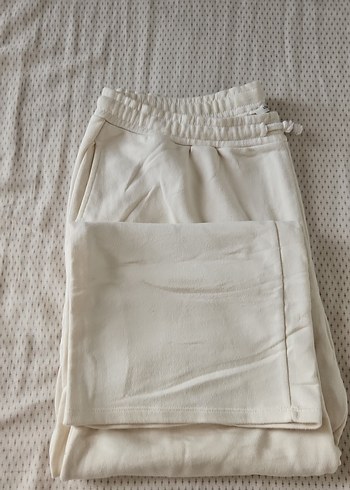 Kadın Beyaz Bol Kesim eşofman altı - Görsel 4