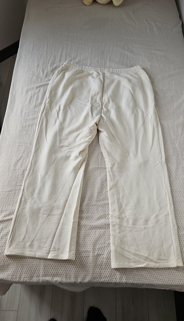 Kadın Beyaz Bol Kesim eşofman altı - Görsel 2