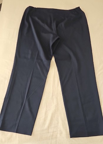 Kadın Parlak Mavi Pilili Kumaş Pantolon - Görsel 2