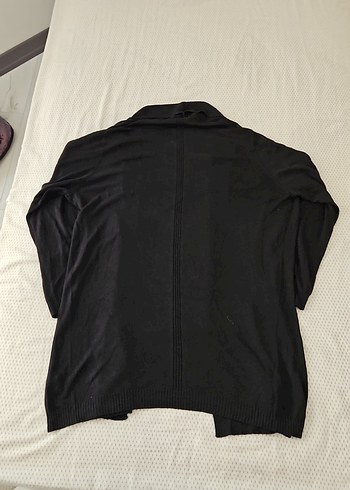 Siyah Kadın Midi Hırka, Rahat Kesim, Uzun Kollu - Görsel 3