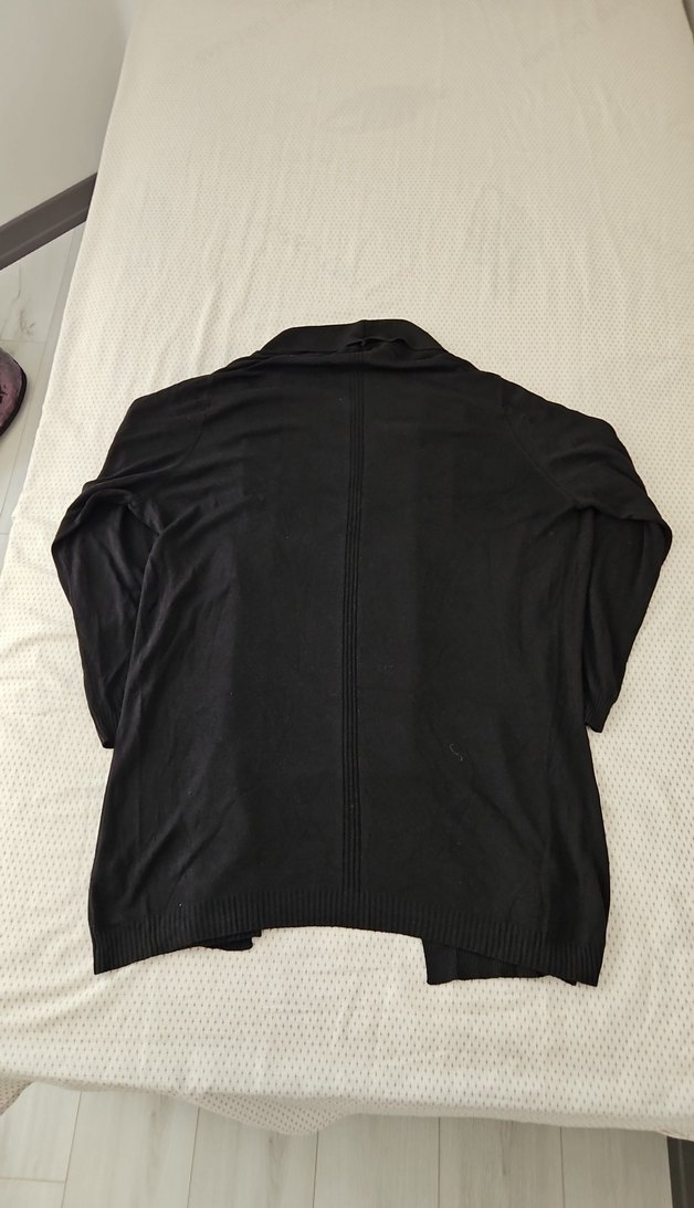 Siyah Kadın Midi Hırka, Rahat Kesim, Uzun Kollu - Görsel 3