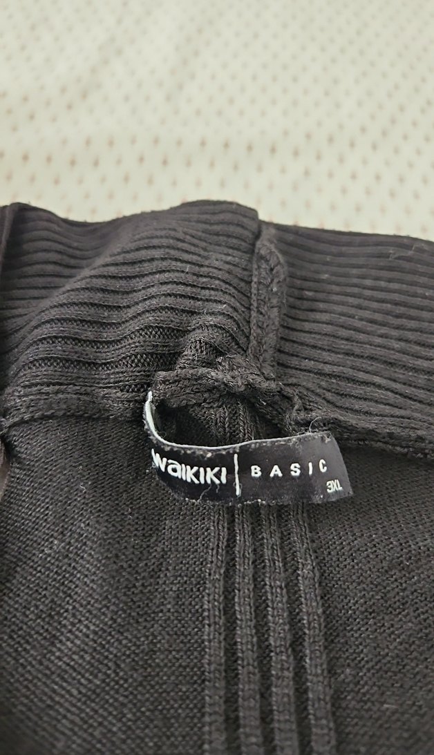 Siyah Kadın Midi Hırka, Rahat Kesim, Uzun Kollu - Görsel 2