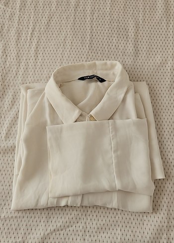 Kadın Beyaz Uzun Kollu Gömlek - Görsel 5